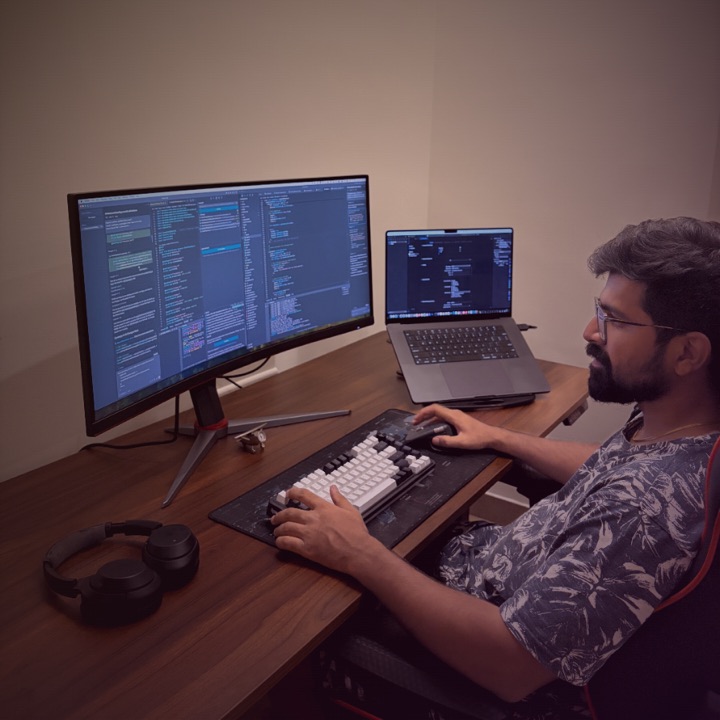 Ganesh at his desk